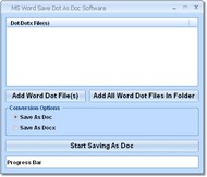 MS Word Save Dot As Doc Software screenshot